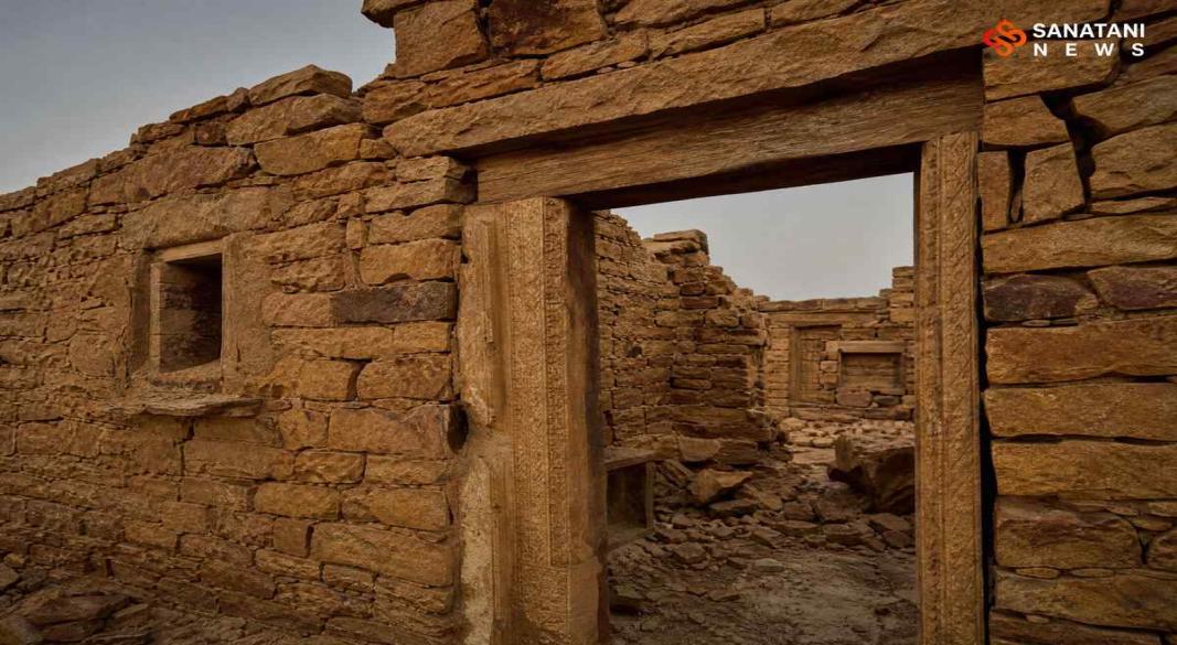 The haunted Stepwell Baoli of Kuldhara village in Rajasthan surrounded by broken walls steeped in local folklore mysteries.