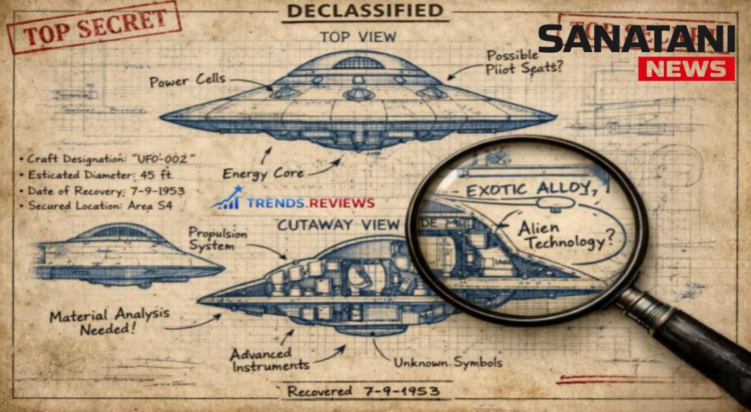 Mysterious glowing lights in the night sky representing historical UFO and Project Blue Book investigations.